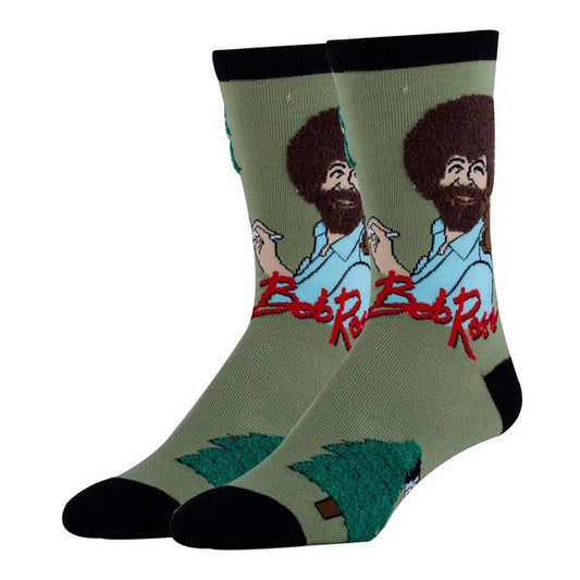 Painting Bob Ross - Crew Funny Socks