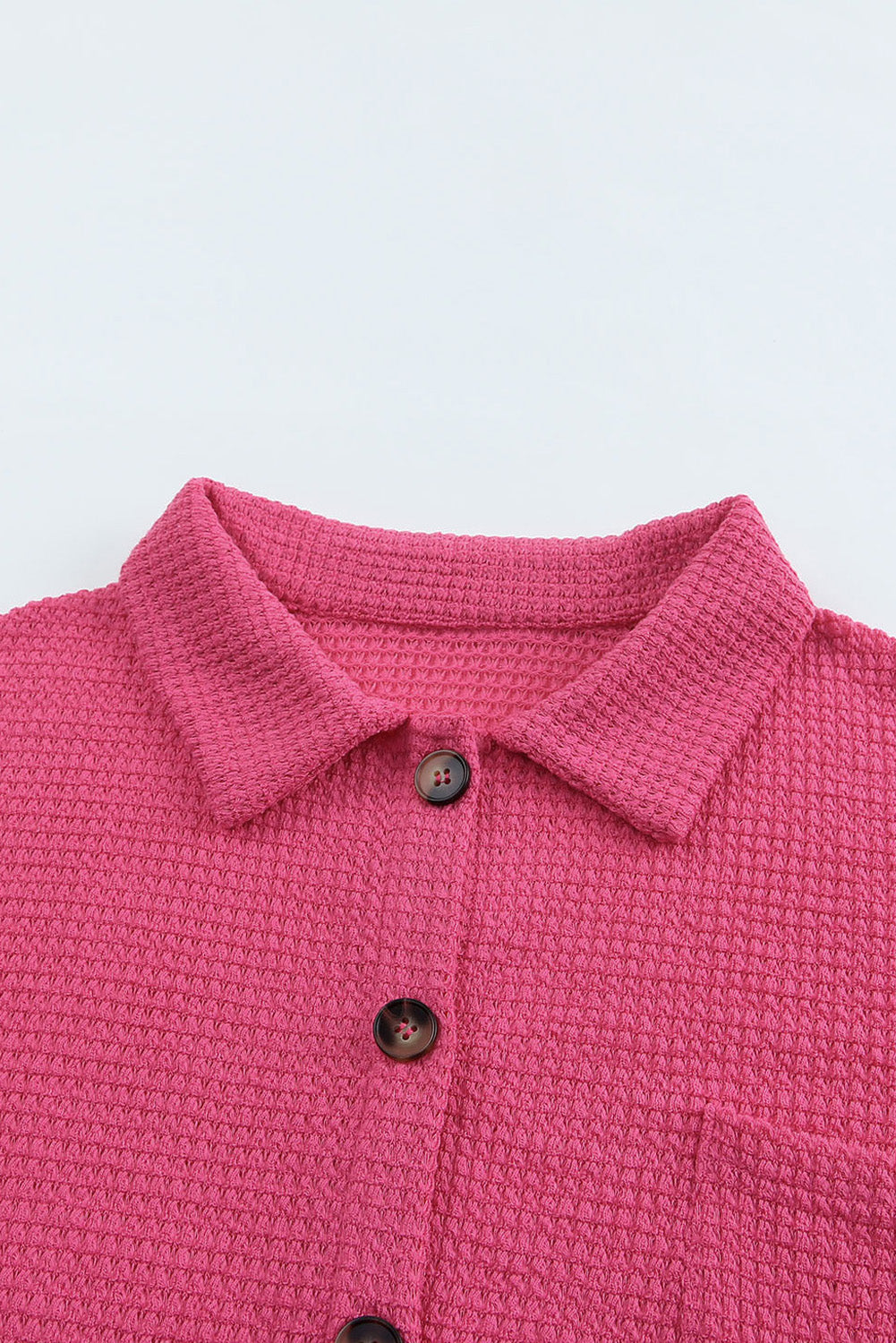 BMC🖤Pink Waffle Knit Button Up