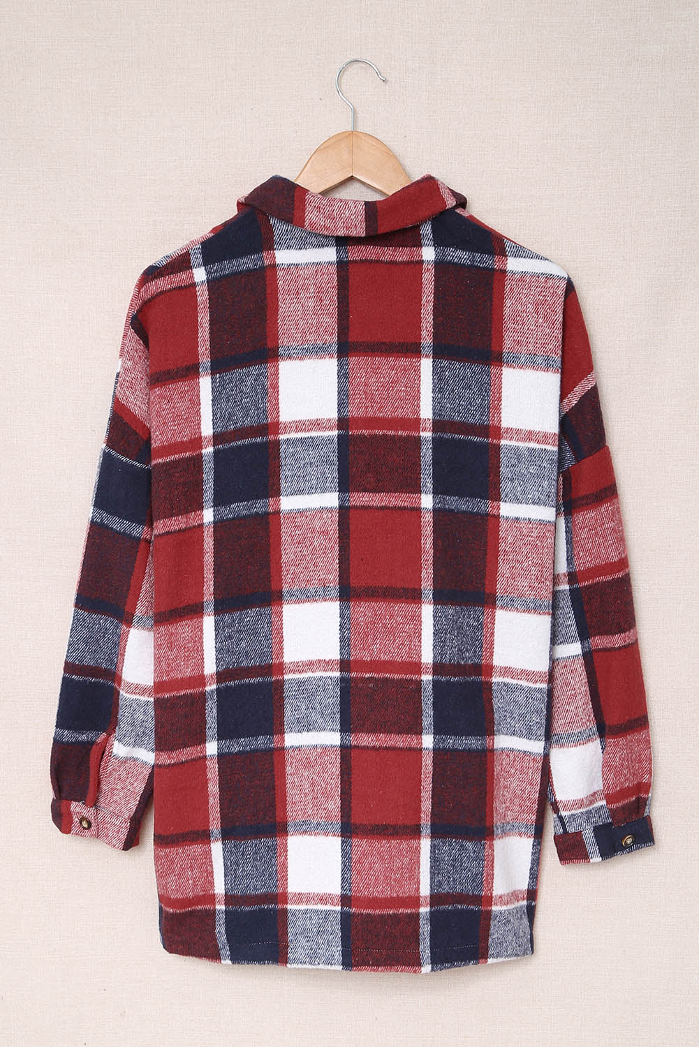 BMC🖤 Red Plaid Print Buttoned Shirt/Jacket