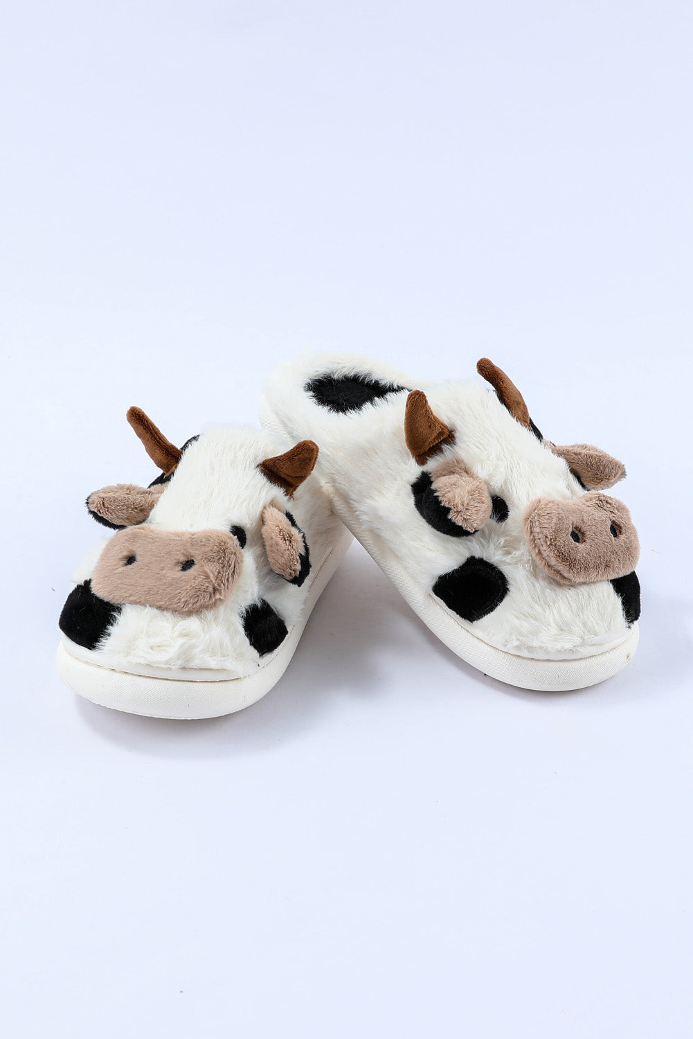 BMC🖤White Cow Plush Slippers