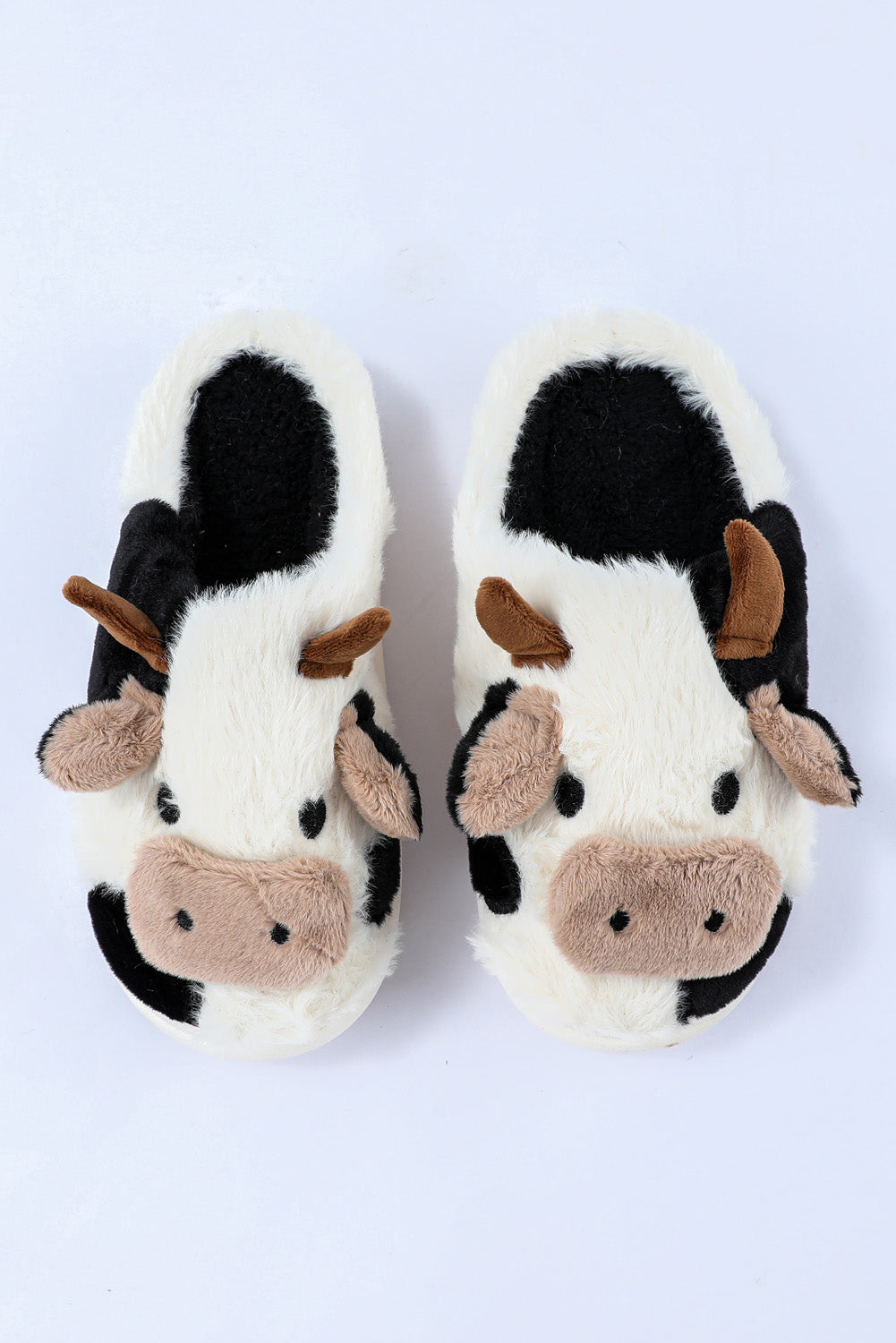 BMC🖤White Cow Plush Slippers
