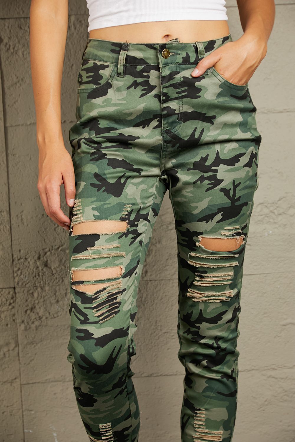 BMC™️🖤 Distressed Camouflage Jeans